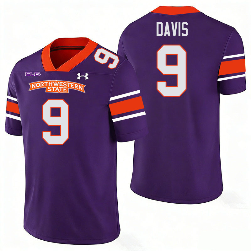 Northwestern State Demons #9 Camryn Davis College Football Jerseys,Uniforms Stitched-Purple
